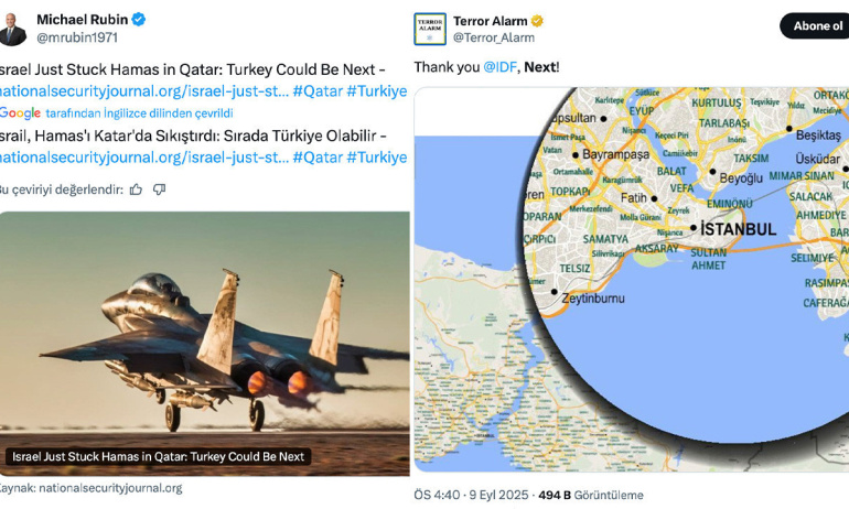 Siyonist İsrailli hesaplar hedef gösterdi…Sırada Türkiye mi var?