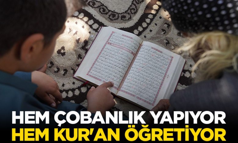 Kerküklü Derviş hem çobanlık yapıyor hem çocuklara Kur’an-ı Kerim öğretiyor Kerküklü Derviş hem çobanlık yapıyor hem çocuklara Kur’an-ı Kerim öğretiyor